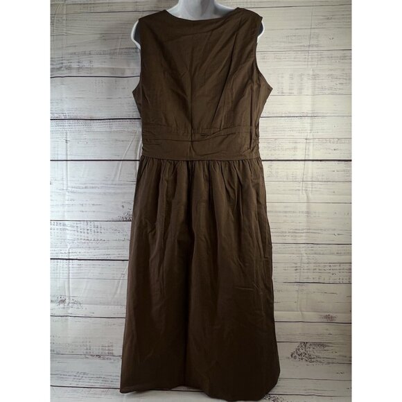 Vintage J Jill Maxi Dress Women 16T Cotton Brown Sleeveless Handmaid Peasant - Picture 8 of 16